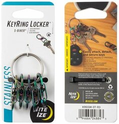 Брелок для ключей NITEIZE Key Ring с метал. карабинами, радужный