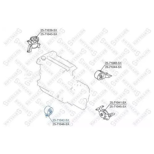 фото Stellox 2571042sx 25-71042-sx_подушка двс передняя\ mazda 323 ba 1.3i-2.0i 94-98