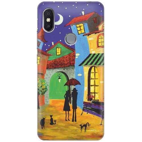 фото Re:paчехол - накладка artcolor для xiaomi redmi s2 с принтом "разноцветный город"