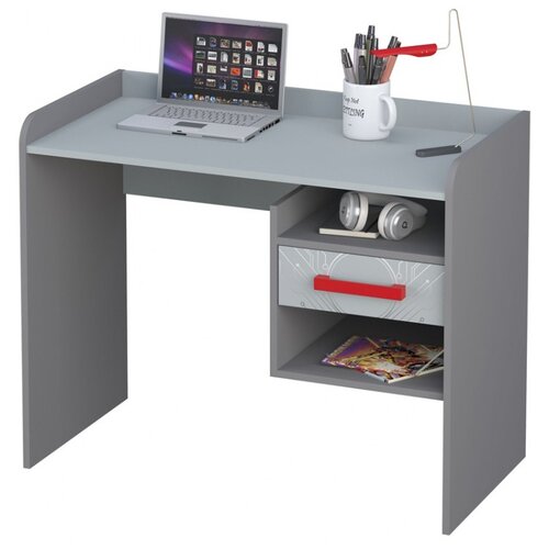 фото Письменный стол polini kids marvel 1005 железный человек, шхг: 100х50 см, цвет: серый