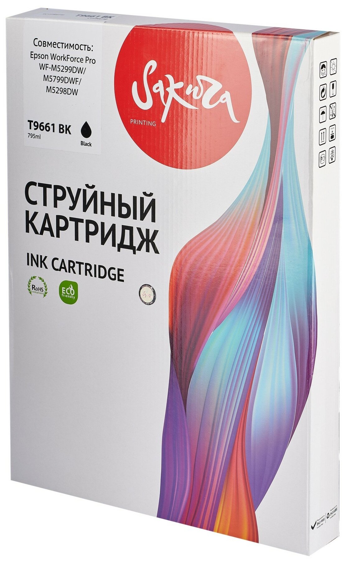 Контейнер с чернилами Sakura C13T966140 (T9661 BK) для Epson, черный, 795 мл., 40000 к. SIC13T966140