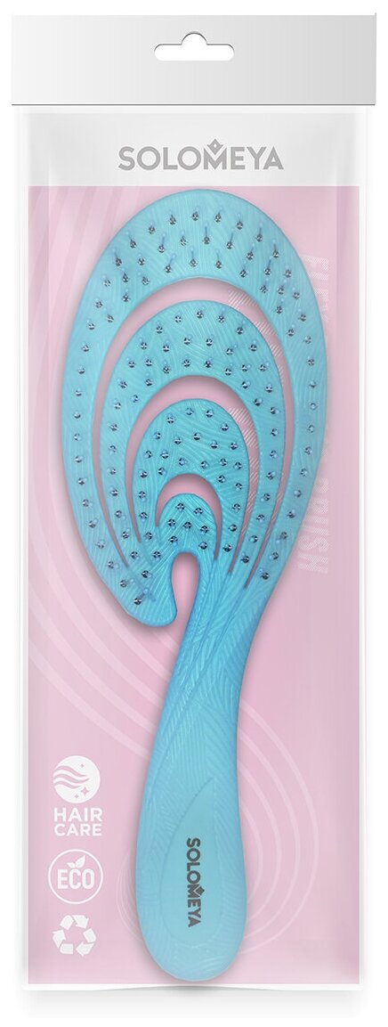 Solomeya Гибкая био-расческа для волос Голубая волна/Flex bio hair brush Blue Wave , 1 шт