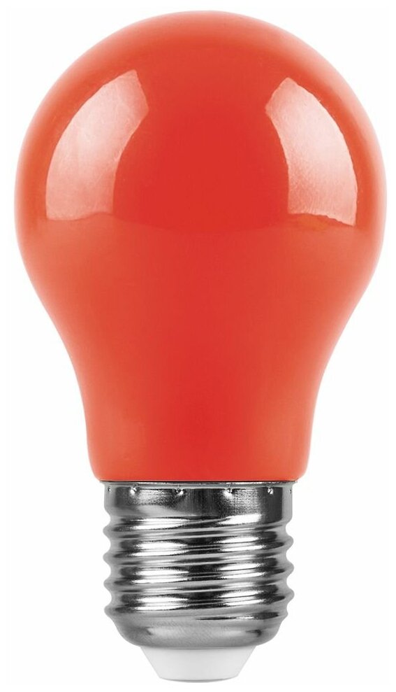 Лампа светодиодная, (3W) 230V E27 красный A50, LB-375, 1 шт.