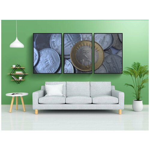 фото Набор модулных постеров для интерьера "рупии, индия, индийский" 60x90 см. в тубусе, без рамки lotsprints