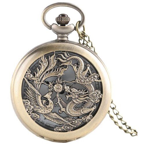 Мужские карманные часы на цепочке (брегет) с драконом