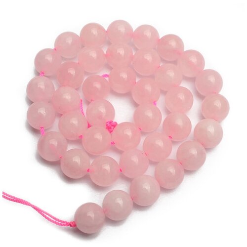 Розовый Кварц бусины шарик 10 мм, 38-40 см/нить, около 35 шт