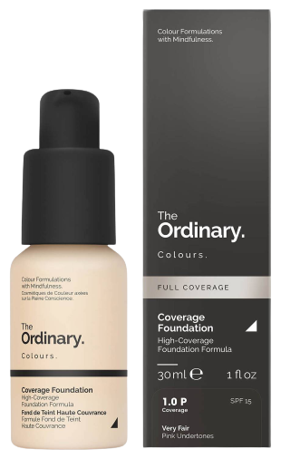 Тональная основа The Ordinary - Coverage Foundation - 1.0 P Very Fair, 30 мл