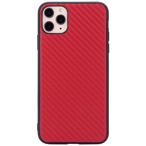 Чехол G-Case Carbon для Apple iPhone 11 Pro Max, красный чехол силиконовый для apple iphone 11 pro max цвет коричневый