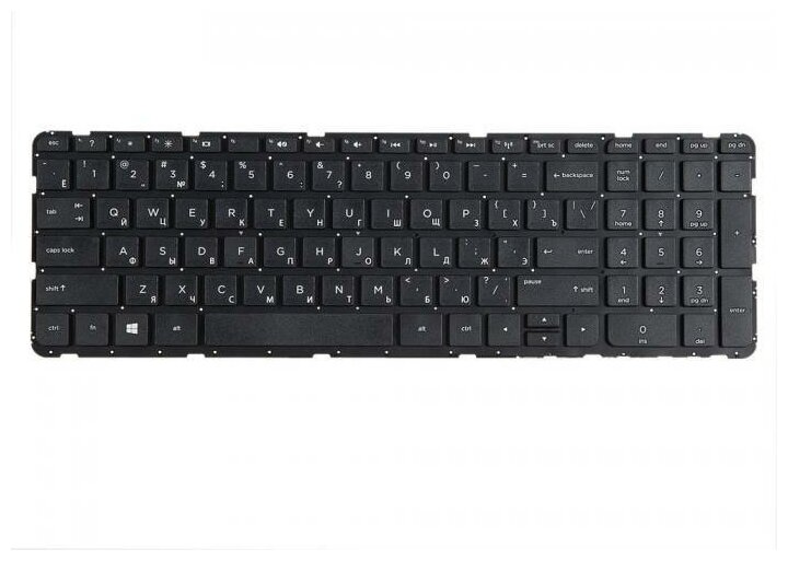 Клавиатура для ноутбука HP Pavilion 15, 15-e, 15-g, 15-n, 15-r, 250 G3, 255 G3, 256 G3, черная без рамки, гор. Enter