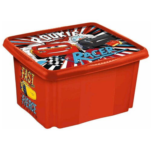 Купить Ящик для игрушек deco-box paulina cars 24 л, Keeeper, красный, пластик