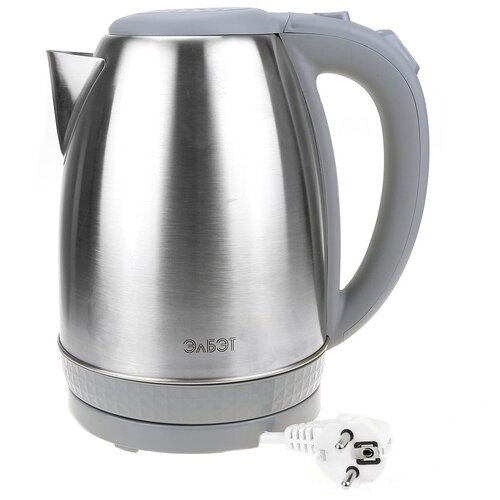 Чайник электрический 18л 1500Вт напряжение 220-240В дисковый ТЭН индикатор включения чайника голубая светодиодная подсветка нержавеющая стальпластик серый Россия 300200₽