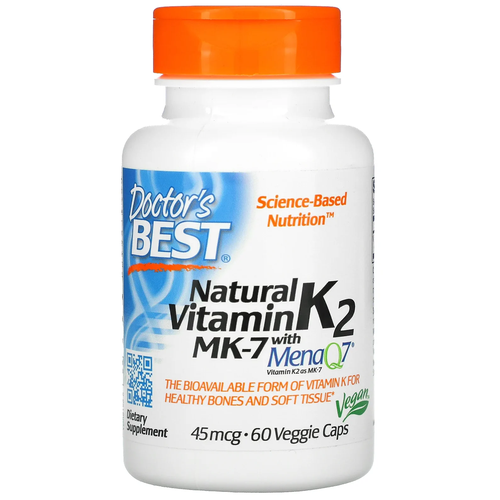Natural Vitamin K2 MK-7 с MenaQ7 вег. капс., 100 мкг, 100 г, 60 шт.