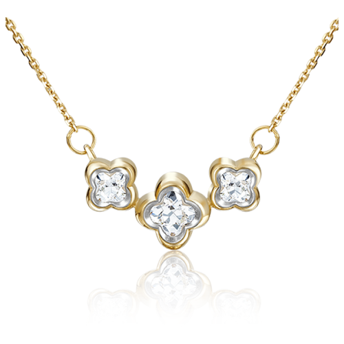 фото Platina jewelry золотое колье с вставками swarovski 07-0190-00-501-1130-38, размер 40