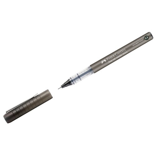 Ручка-роллер Faber-Castell Free Ink Needle, черная, 0,5мм, одноразовая, 12шт. ручка роллер faber castell free ink needle 0 5мм синий цвет чернил одноразовая 348601