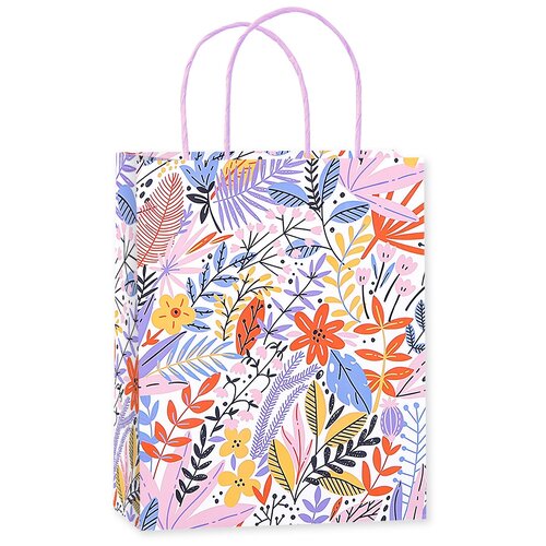 фото Пакет подарочный, красочные листья, розовый, 42*32*12 см, 1 шт. дон баллон