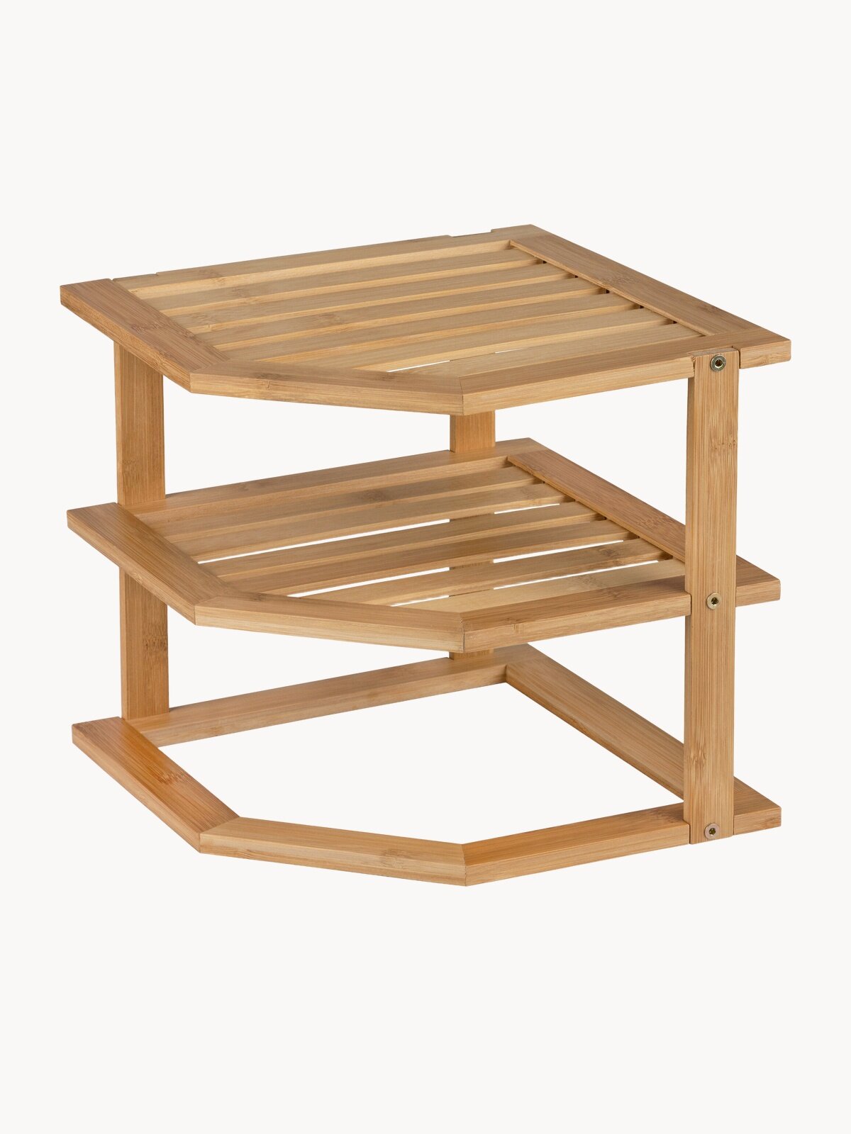 Подставка из бамбука угловая 3-х ярусная Mallony Bambu, 25 х 25 х 23 см