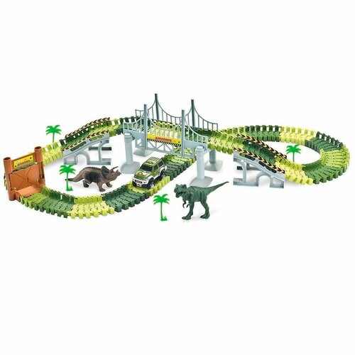 Автотрек с машинкой Парк Юрского периода 142 деталей