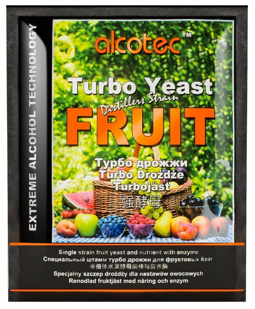 Дрожжи спиртовые ALCOTEC Fruit Turbo / Алкотек Фрут Турбо, 1 упаковка