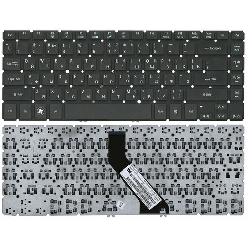 клавиатура для acer v7 481 v5 473 горизонтальный enter p n nsk r8bbq aezqk700010 Клавиатура для Acer Aspire M5-481 черная без рамки