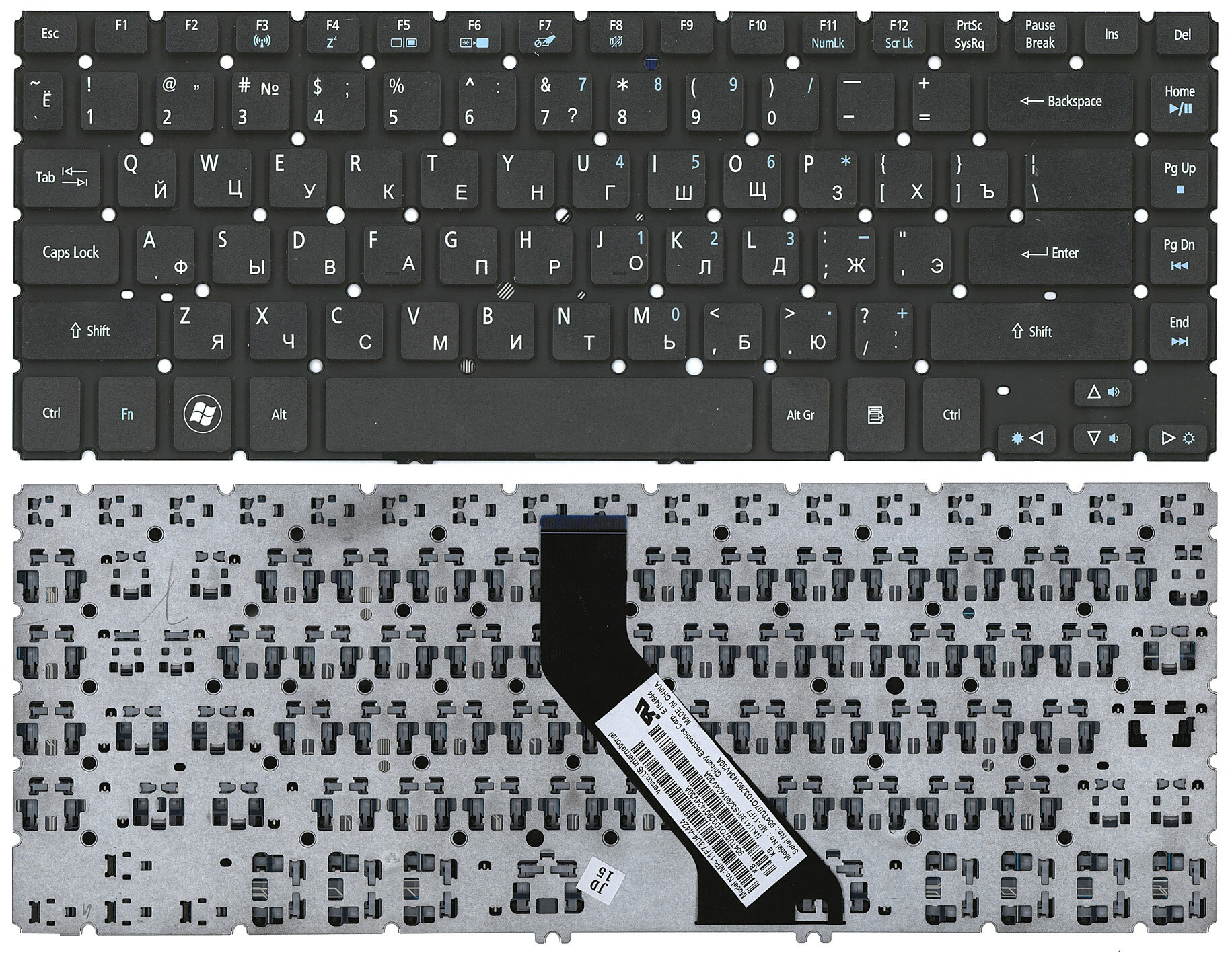 Клавиатура для Acer ZQY черная без рамки