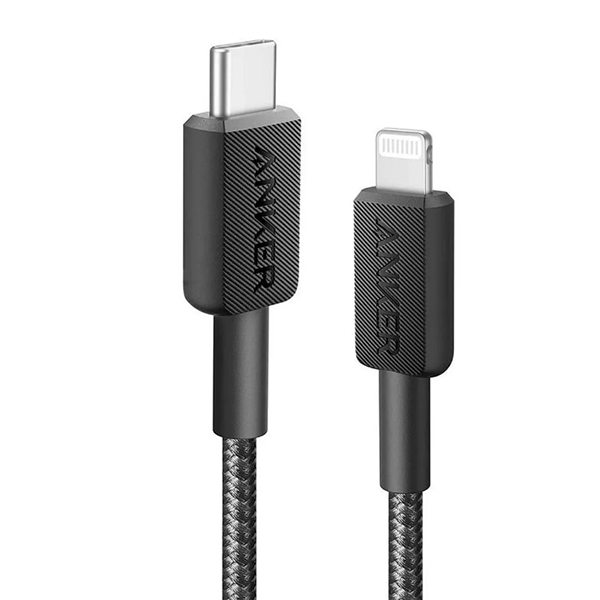 Кабель Anker 322 USB-C на Lightning в оплетке 0.9м (A81B5H11) черный