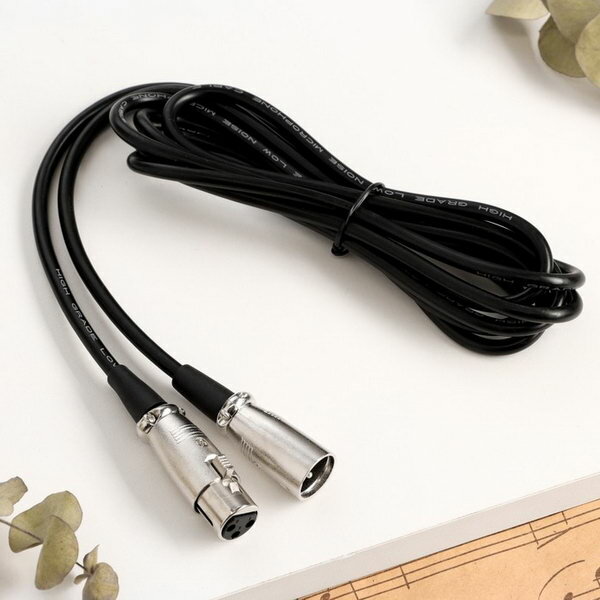 Кабель микрофонный 2.5 м, XLR-XLR, двухжильный, тип подключения: проводной