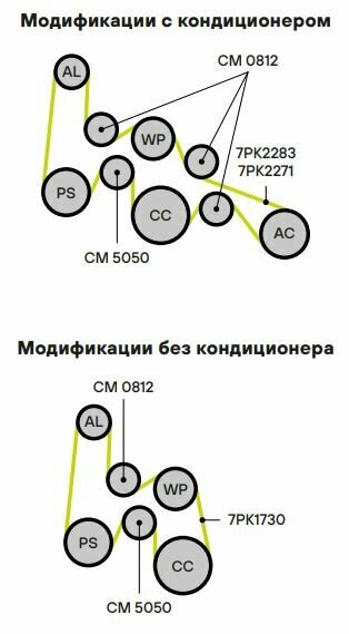 Ролик привод. ремня для автомобилей Kia Sorento (02-)/Hyundai H-1 (07-) 2.5d (с натяж. мех.) (CM 5050) TRIALLI - фото №2