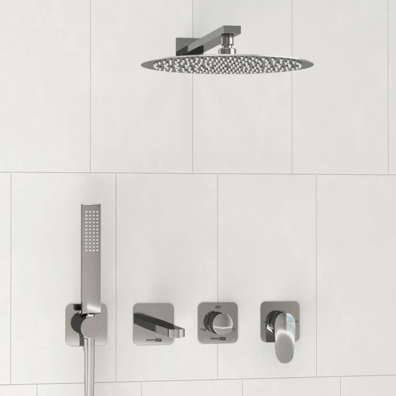 Душевая система скрытого монтажа с тропическим душем WasserKRAFT Хром