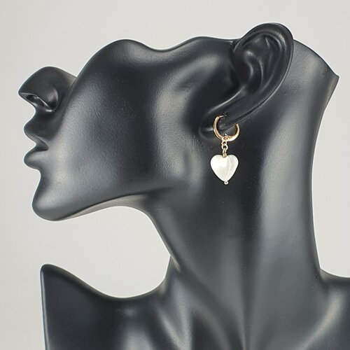 Серьги  Жемчужина Юга, перламутр, размер 30 мм, белый