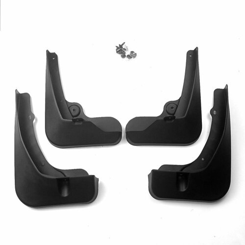 Брызговики Geely Tugella 2019-2023 / Джили Тугелла 2019-2023 дорестайл, комплект 4 штуки + крепеж