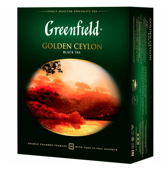 Чай черный Greenfield Golden Ceylon в пакетиках, 100 шт.