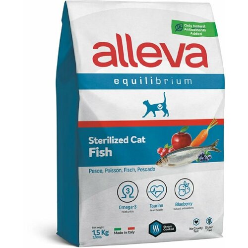 ALLEVA Sterilized для стерилизованных кошек рыба - 1,5 кг
