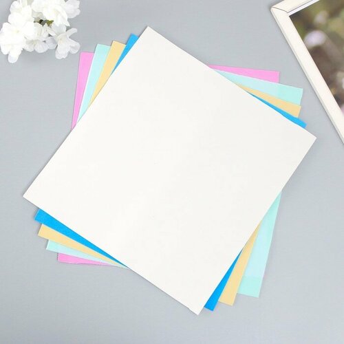 Фоамиран 1 мм 25х25 см набор 5 листов цв ассорти 607₽