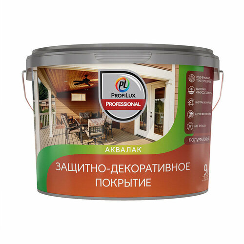 Лак акриловый мебельный Profilux Professional белый 9 л полуматовый 5570₽