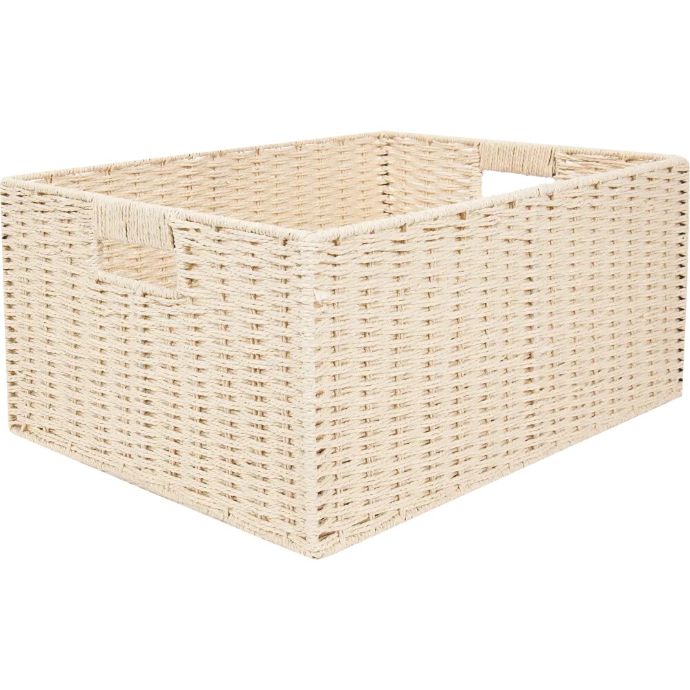 Корзина для хранения 45x21x33 см бамбук цвет бежевый