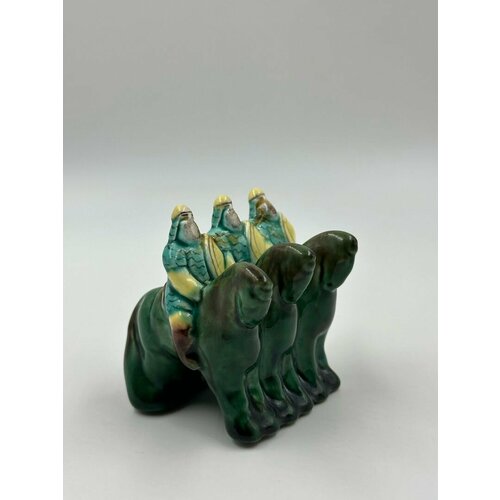 Статуэтка Три Богатыря Высота 6,5 см Зик Конаково, Обливная Керамика! Винтаж СССР