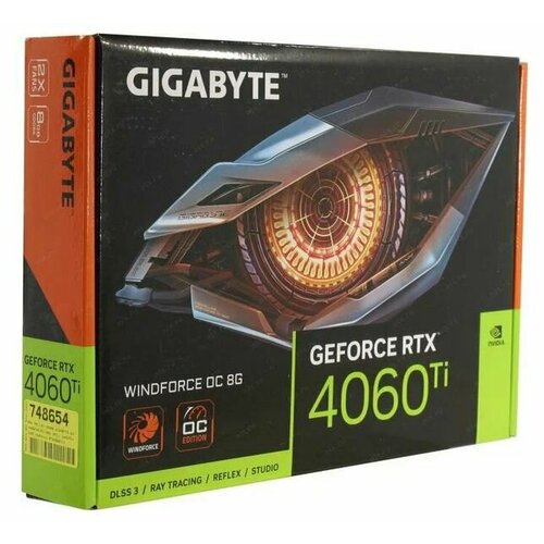 Видеокарта Gigabyte GeForce RTX 4060 Ti Windforce OC 8gb (GV-N406TWF2OC-8GD) видеокарта gigabyte gv n406twf2oc 16gd geforce rtx 4060 ti 16gb windforce oc