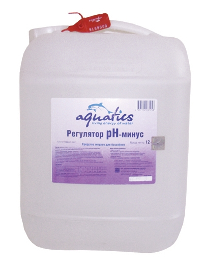 Жидкий pH минус для бассейна Aquatics 10 л (12 кг)