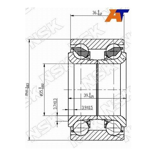 Подшипник передней ступицы NISSAN MARCH/MICRA/CUBE 90-02