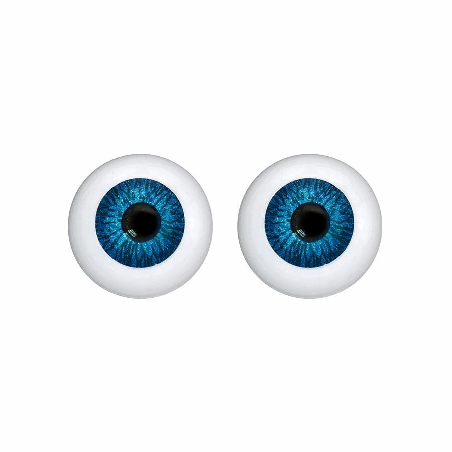 Глаза для кукол клеевые, 14 мм, темно-голубой, 10 шт.