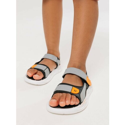 Сандалии, размер 26, серый сандалии для маленьких девочек мягкие нескользящие дышащие римские босоножки из пвх для принцесс обувь для мальчиков школьников