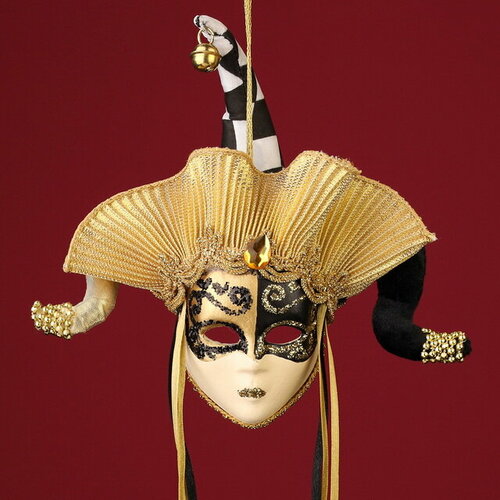 Winter Deco Елочная игрушка Маска Дона Диего 20 см, подвеска QS233/U золотистый, золото