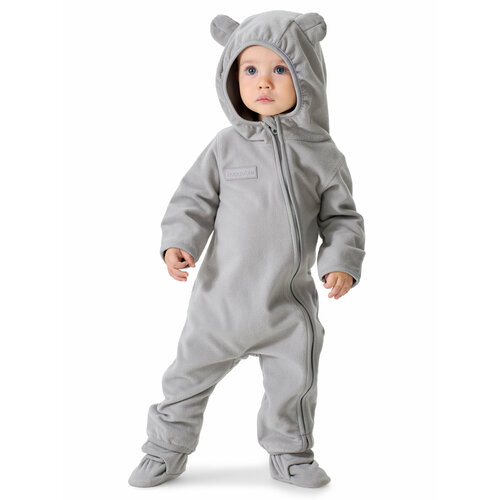 фото Комбинезон happy baby осень-зима 2024, открытая стопа, размер 92-98, серый