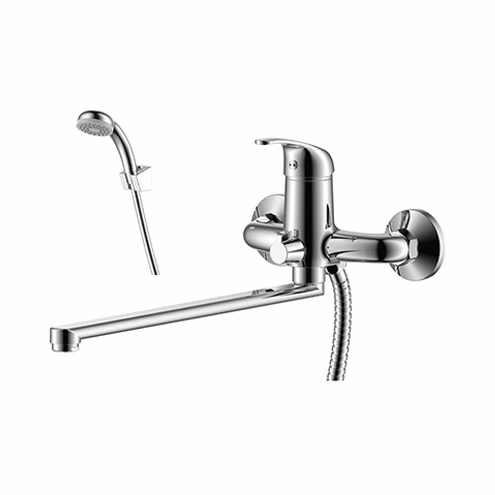 Смеситель Rossinka Silvermix Y35 32  для ванны  рычажное управление  длина излива 35 см  хром