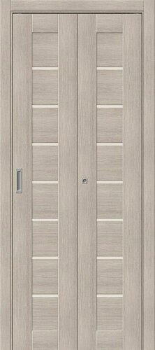 Изображение товара Дверь-Книжка Складная с Экошпоном Bravo Браво-22 Cappuccino Melinga / Magic Fog Межкомнатная 400x2000мм (Полотно 2шт+Коробка+Наличники 5шт+Ручка+Петли+Ролик) / Браво.