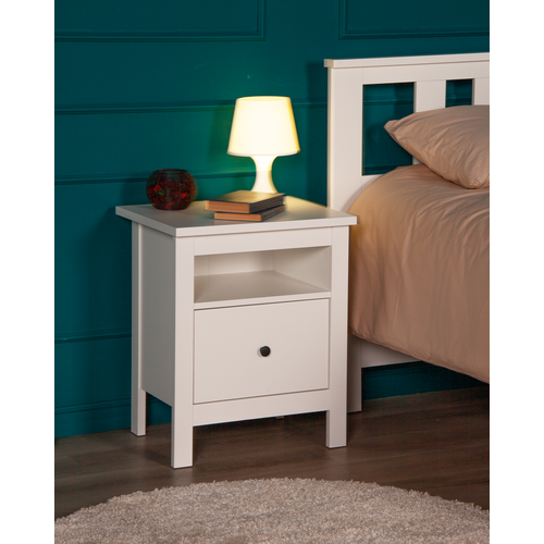 Тумба прикроватная ГУД ЛАКК Сага 51х41х62 см 1 ящик белая ДСП 5999₽
