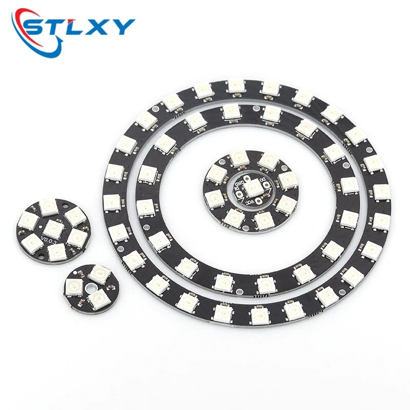 5V 1Bit 3 4Bit 7 8Bit 9 12Bit 16Bit 24Bit 32Bit 64 Bits WS2812 5050 RGB LED Ring Lamp Light + Integrated Drivers For Arduino Diy, Rotundity 1Bits — фото 1