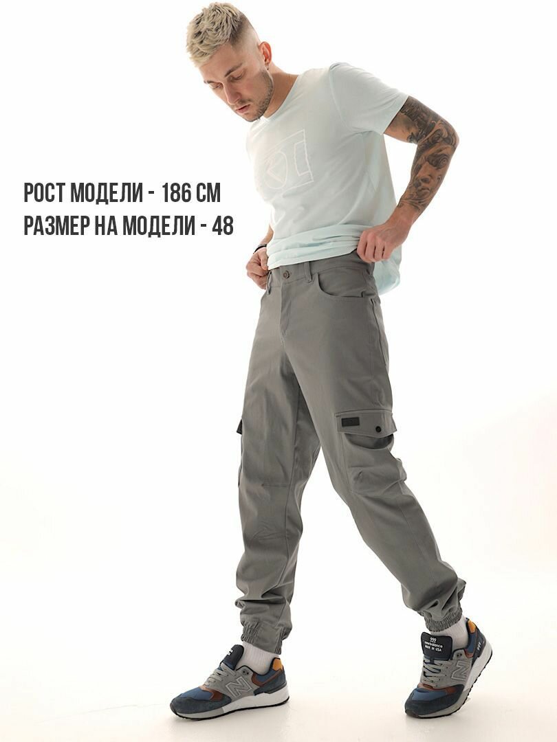 Брюки джоггеры Город Горький Весна-лето 2024, размер 48-182, серый — фото 1