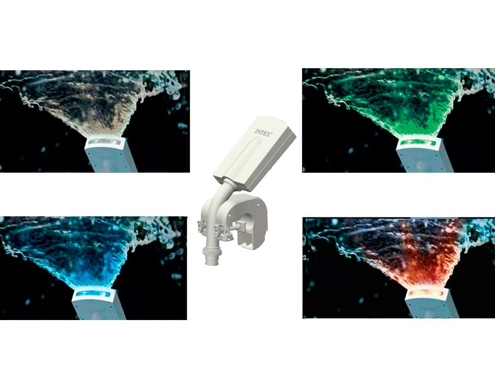Фонтан-разбрызгиватель с цветной LED подсветкой Intex для каркасных бассейнов 28089