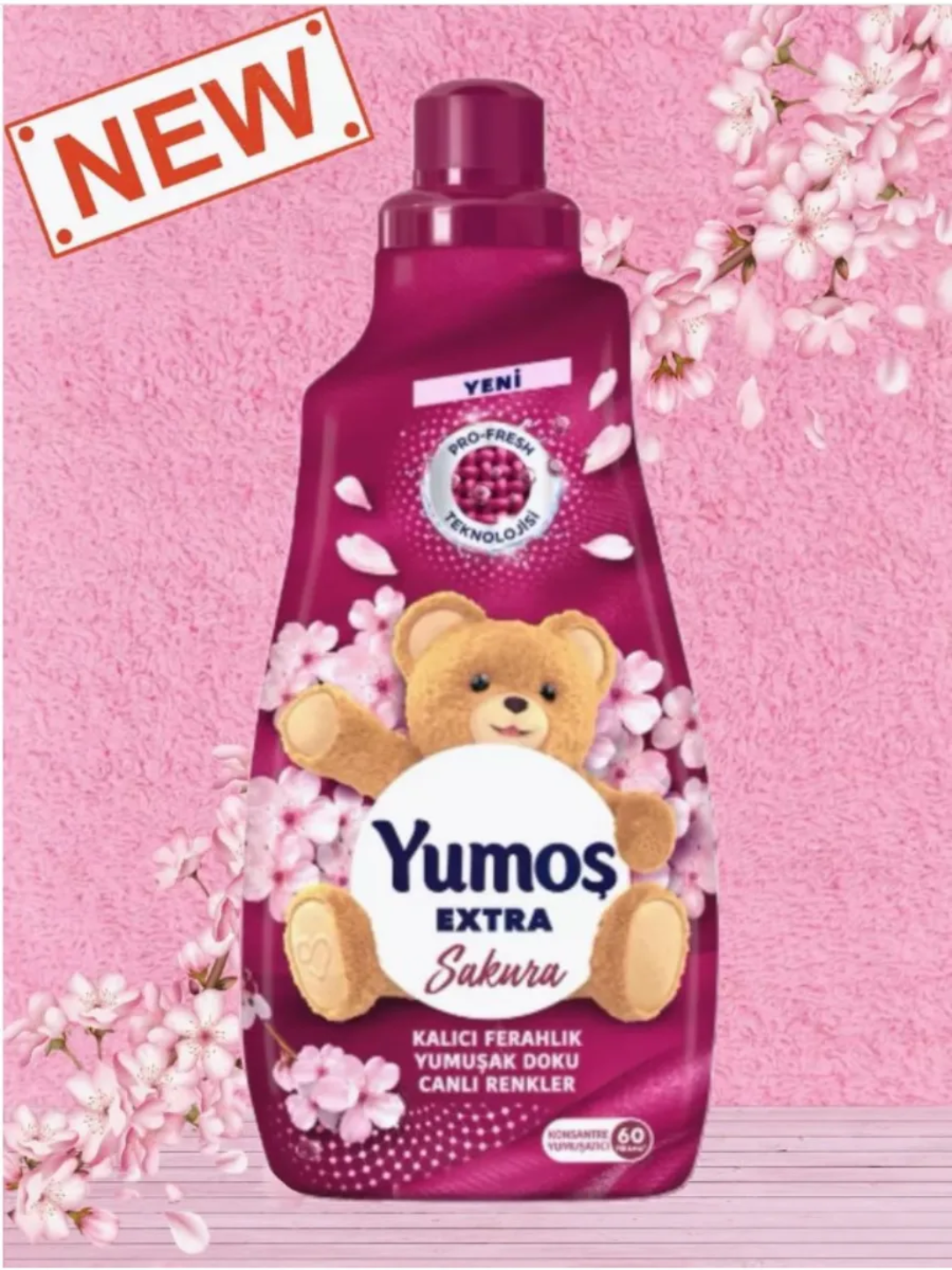 Кондиционер для стирки белья, Yumos Extra "Sakura" аромат, 1440 мл. — фото 1